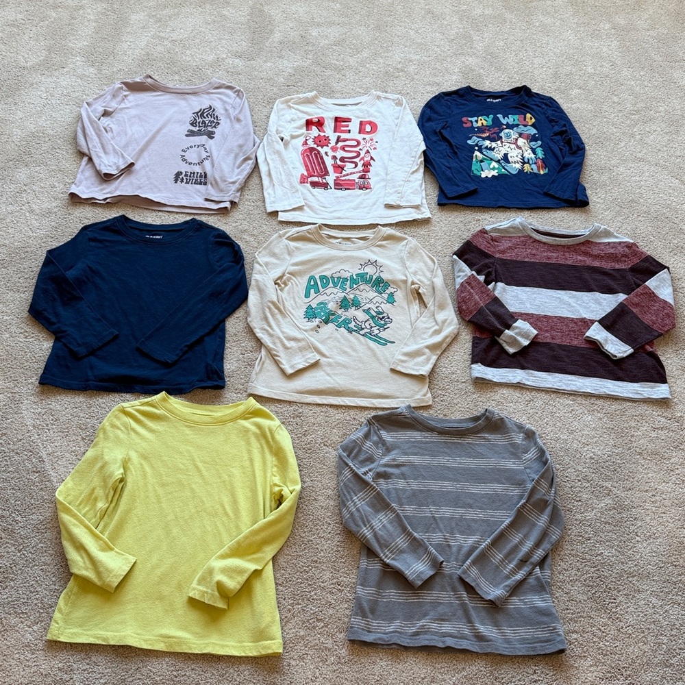 5T Old Navy Kids Long Sleeve Tees - 8 Pieces